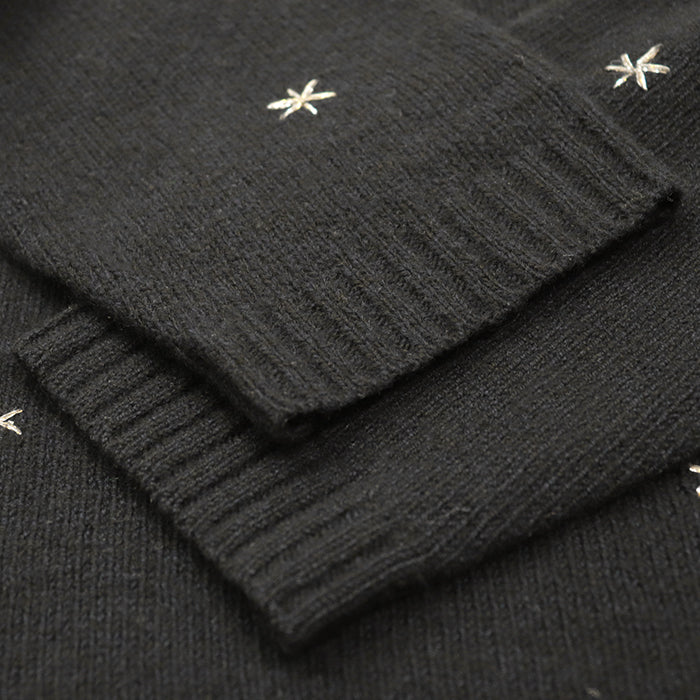 Christian Dior knit 100% cashmere, other fabric: 35% rayon, 24% polyester metal thread, 17% cupra, 13% nylon, 11% polyester Black, Blue 7H24576ZM008 Women 42 Used Authentic