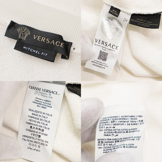 VERSACE sweat [Outer material] 100% cotton white mens XL Used Authentic