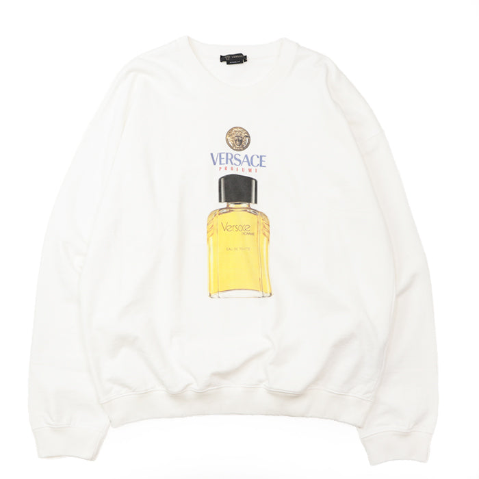 VERSACE sweat [Outer material] 100% cotton white mens XL Used Authentic