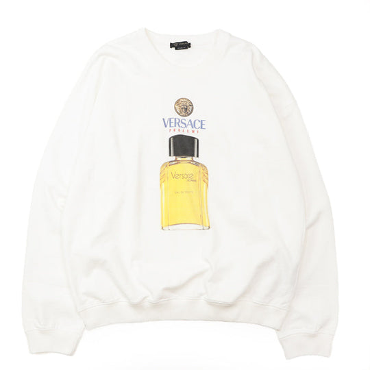 VERSACE sweat [Outer material] 100% cotton white mens XL Used Authentic