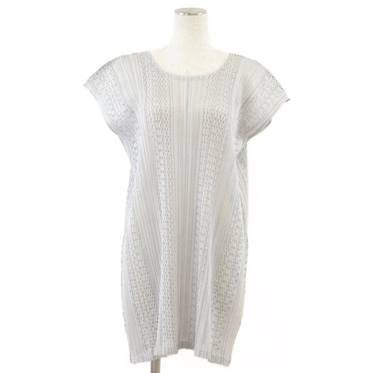 PLEATS PLEASE Cut [Outer material] 100% polyester Light gray PP71-JT593 Women 3 Used Authentic