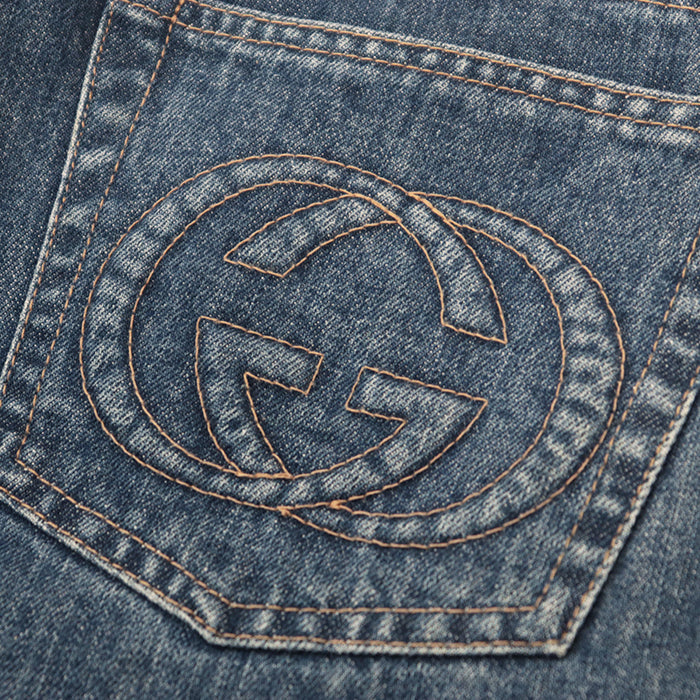 GUCCI Pants cotton 100% Indigo Women 40 Used Authentic
