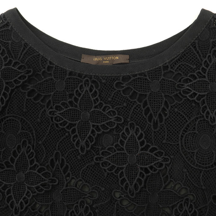 LOUIS VUITTON Cut [Outer fabric] 100% cotton [Lining] 100% silk [Other fabric] 58% acetate, 42% rayon black Women 34 Used Authentic