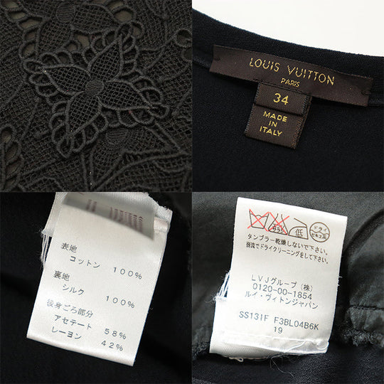 LOUIS VUITTON Cut [Outer fabric] 100% cotton [Lining] 100% silk [Other fabric] 58% acetate, 42% rayon black Women 34 Used Authentic