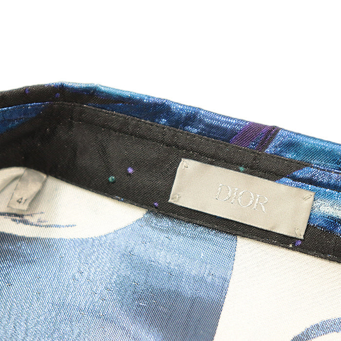 DIOR HOMME Long sleeve shirt [Outer material] 79% silk, 21% polyester Blue green 013C502A5195 mens Used Authentic