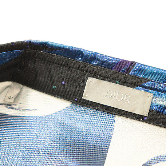 DIOR HOMME Long sleeve shirt [Outer material] 79% silk, 21% polyester Blue green 013C502A5195 mens Used Authentic