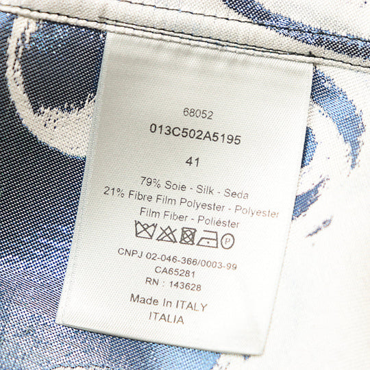 DIOR HOMME Long sleeve shirt [Outer material] 79% silk, 21% polyester Blue green 013C502A5195 mens Used Authentic