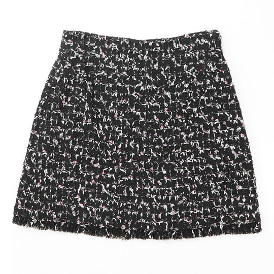 CHANEL skirt Outer material: 3% polyester [Outer material] 33% wool, 22% cotton [Lining] 100% silk Black, Multicolor P29310 Women 42 Used Authentic