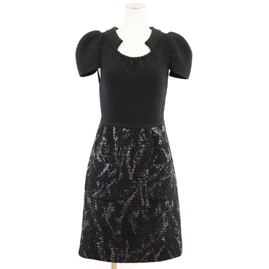 CHANEL one piece 100% wool black Women 36 Used Authentic