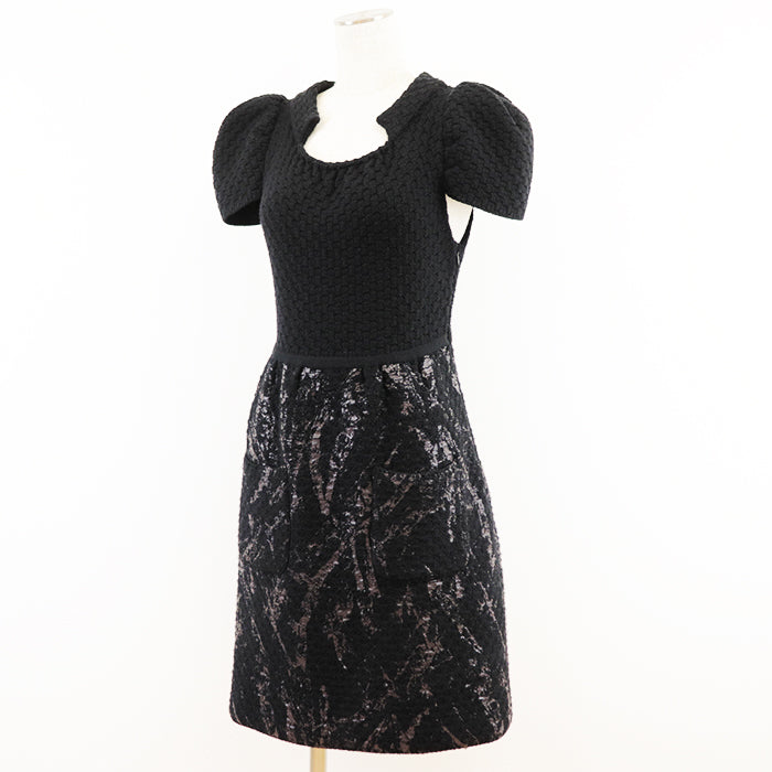 CHANEL one piece 100% wool black Women 36 Used Authentic