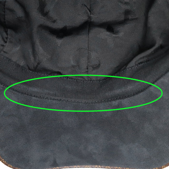 LOUIS VUITTON cap Synthetic leather part: 100% polyester (polyvinyl chloride coating) [Outer material] 100% cotton [Lining] 100% silk [Other fabric] 77% polyester, 23% polyurethane black M76948 unisex(Unisex) L Used Authentic