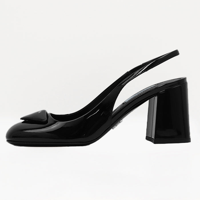 PRADA pumps 100% patent leather black Women 37 1/2 Used Authentic