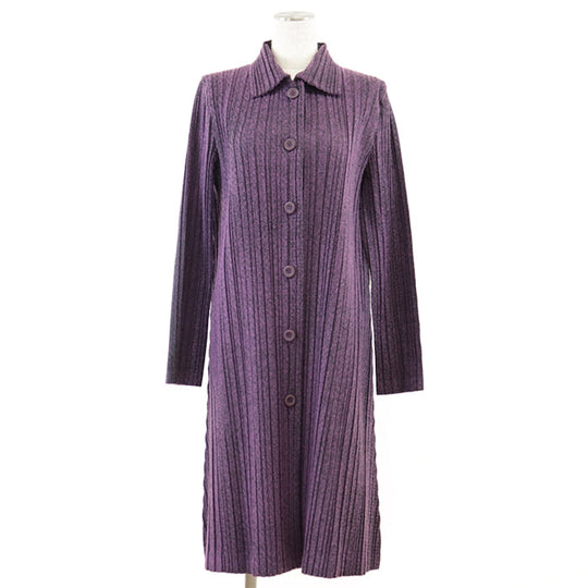 PLEATS PLEASE Stainless collar coat [Outer material] 100% polyester purple PP13-JA642 Women 4 Used Authentic