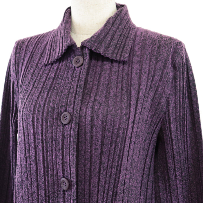 PLEATS PLEASE Stainless collar coat [Outer material] 100% polyester purple PP13-JA642 Women 4 Used Authentic
