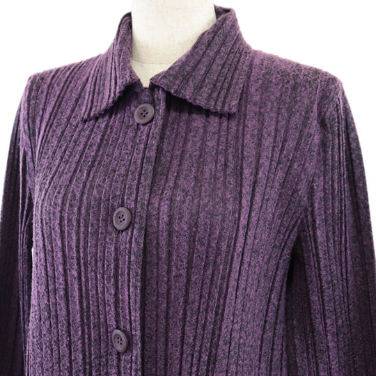 PLEATS PLEASE Stainless collar coat [Outer material] 100% polyester purple PP13-JA642 Women 4 Used Authentic