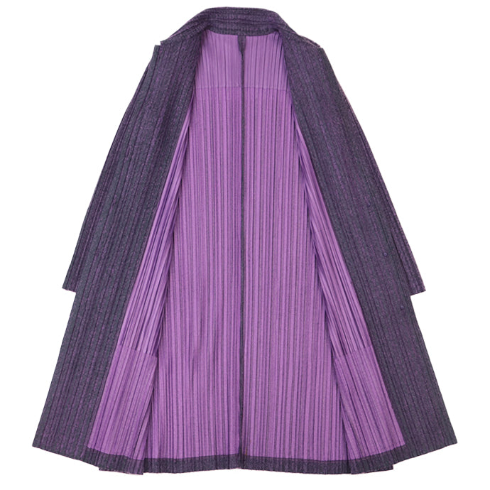 PLEATS PLEASE Stainless collar coat [Outer material] 100% polyester purple PP13-JA642 Women 4 Used Authentic