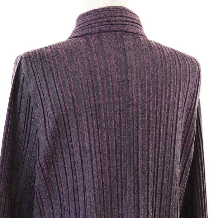 PLEATS PLEASE Stainless collar coat [Outer material] 100% polyester purple PP13-JA642 Women 4 Used Authentic
