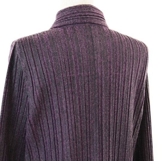 PLEATS PLEASE Stainless collar coat [Outer material] 100% polyester purple PP13-JA642 Women 4 Used Authentic
