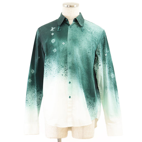 LOUIS VUITTON Long sleeve shirt cotton Green white M