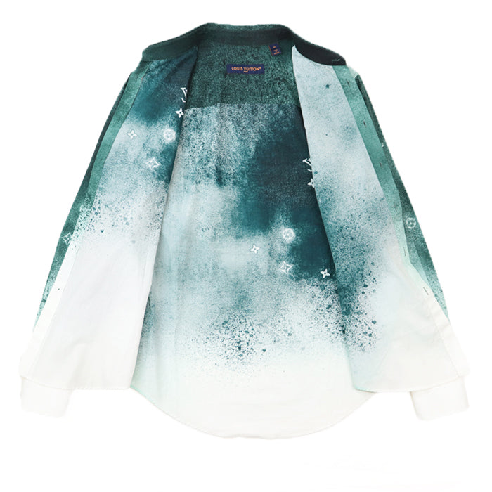 LOUIS VUITTON Long sleeve shirt cotton Green white M