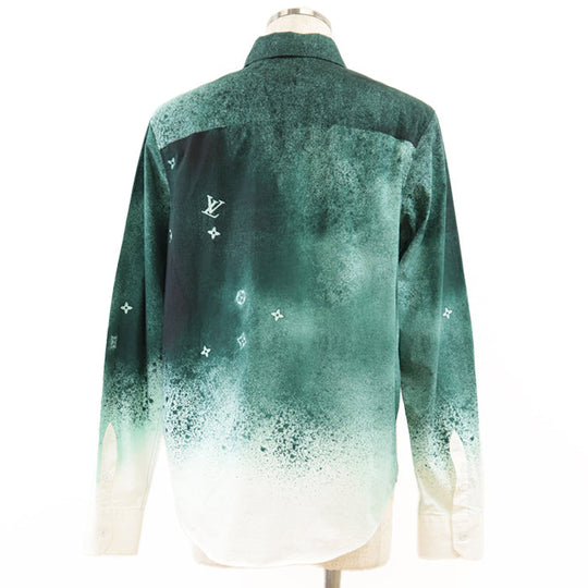 LOUIS VUITTON Long sleeve shirt cotton Green white M