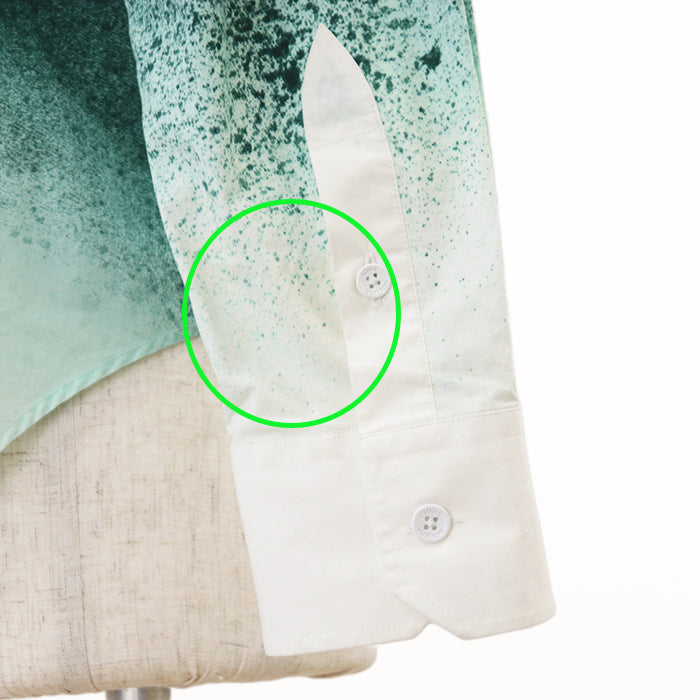 LOUIS VUITTON Long sleeve shirt cotton Green white M