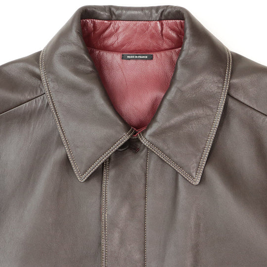 HERMES coat Sheepskin %, Cowhide %, [Lining] 100% Rayon, [Filling] 100% Polyester Brown, Red mens 48 Used Authentic