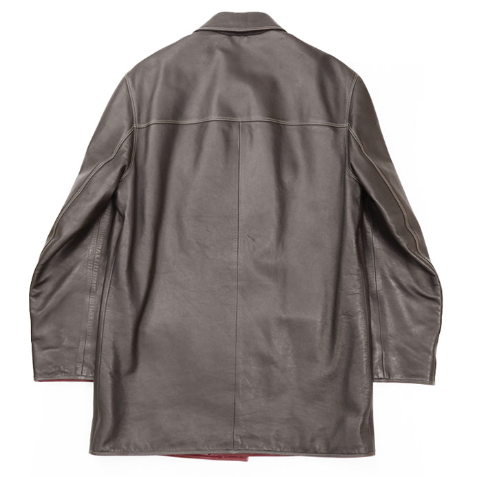 HERMES coat Sheepskin %, Cowhide %, [Lining] 100% Rayon, [Filling] 100% Polyester Brown, Red mens 48 Used Authentic