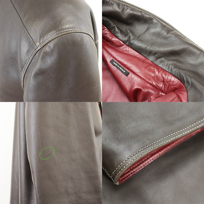 HERMES coat Sheepskin %, Cowhide %, [Lining] 100% Rayon, [Filling] 100% Polyester Brown, Red mens 48 Used Authentic