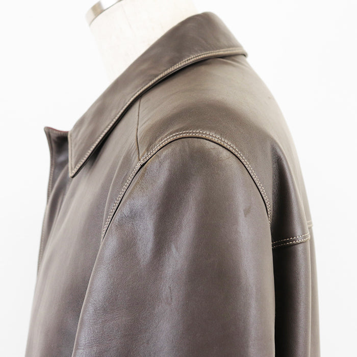HERMES coat Sheepskin %, Cowhide %, [Lining] 100% Rayon, [Filling] 100% Polyester Brown, Red mens 48 Used Authentic