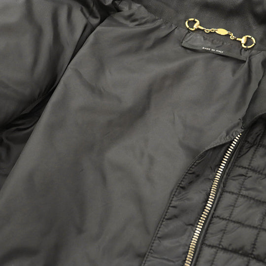 GUCCI Other outerwear 98% nylon, 2% polyurethane [Rib] 100% cotton [Leather part] Cowhide leather black 200402 ZS096 Women 38 Used Authentic