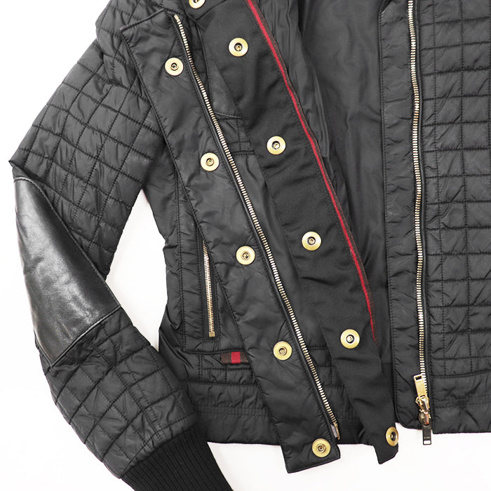 GUCCI Other outerwear 98% nylon, 2% polyurethane [Rib] 100% cotton [Leather part] Cowhide leather black 200402 ZS096 Women 38 Used Authentic