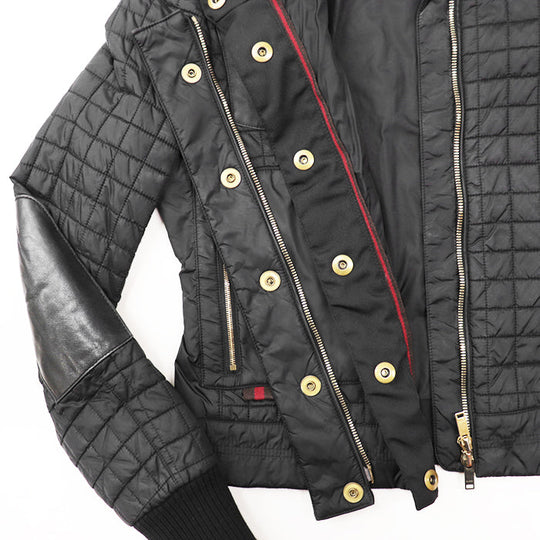 GUCCI Other outerwear 98% nylon, 2% polyurethane [Rib] 100% cotton [Leather part] Cowhide leather black 200402 ZS096 Women 38 Used Authentic