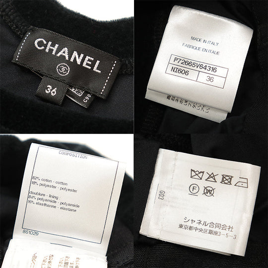 CHANEL Tank top [Outer material] 82% cotton, 18% polyester [Lining] 84% polyamide, 16% elastane Black gold Women 36 Used Authentic