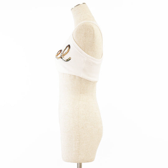 CHANEL Tank top [Outer material] 82% cotton, 18% polyester [Lining] 84% polyamide, 16% elastane White gold Women 36 Used Authentic