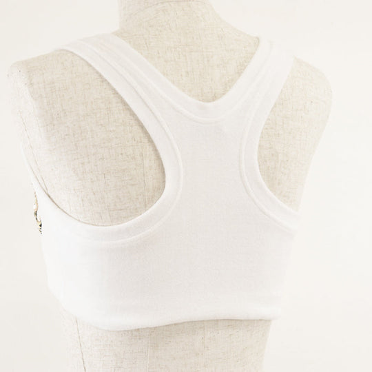 CHANEL Tank top [Outer material] 82% cotton, 18% polyester [Lining] 84% polyamide, 16% elastane White gold Women 36 Used Authentic