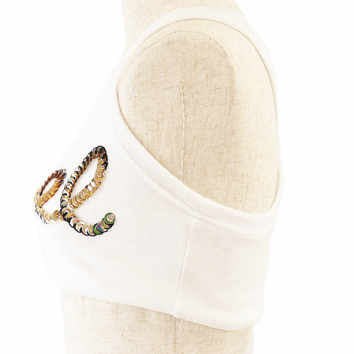 CHANEL Tank top [Outer material] 82% cotton, 18% polyester [Lining] 84% polyamide, 16% elastane White gold Women 36 Used Authentic
