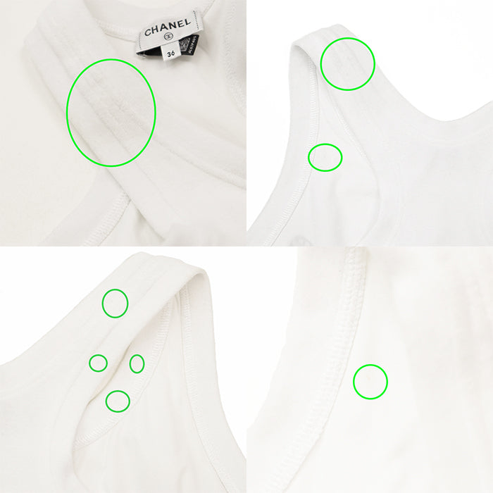 CHANEL Tank top [Outer material] 82% cotton, 18% polyester [Lining] 84% polyamide, 16% elastane White gold Women 36 Used Authentic