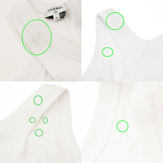 CHANEL Tank top [Outer material] 82% cotton, 18% polyester [Lining] 84% polyamide, 16% elastane White gold Women 36 Used Authentic