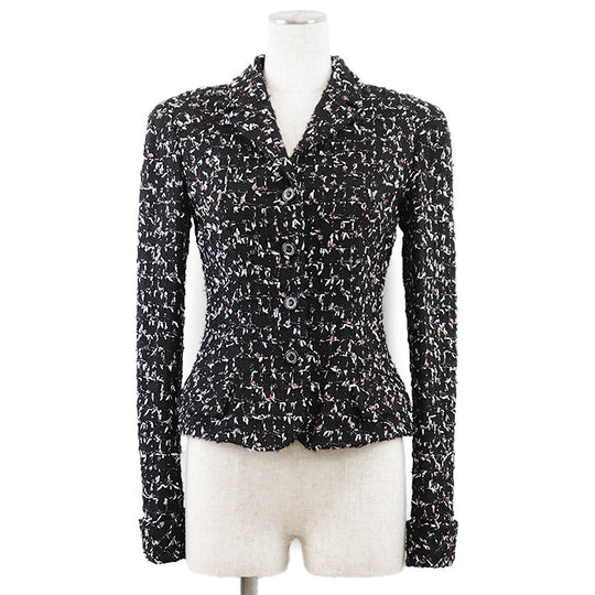 CHANEL Other outerwear Outer material: 3% polyester [Outer material] 33% wool, 22% cotton [Lining] 96% silk, 4% spandex Black, Multicolor Women 36 Used Authentic