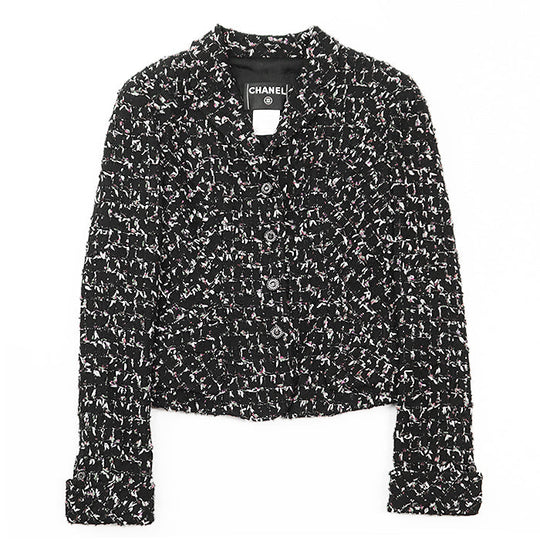 CHANEL Other outerwear Outer material: 3% polyester [Outer material] 33% wool, 22% cotton [Lining] 96% silk, 4% spandex Black, Multicolor Women 36 Used Authentic