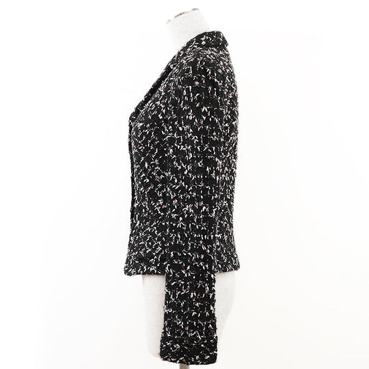 CHANEL Other outerwear Outer material: 3% polyester [Outer material] 33% wool, 22% cotton [Lining] 96% silk, 4% spandex Black, Multicolor Women 36 Used Authentic