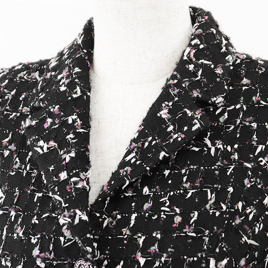 CHANEL Other outerwear Outer material: 3% polyester [Outer material] 33% wool, 22% cotton [Lining] 96% silk, 4% spandex Black, Multicolor Women 36 Used Authentic