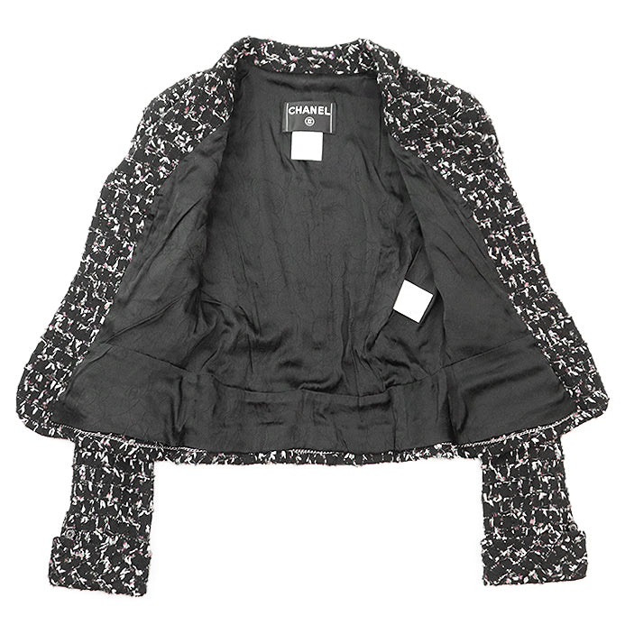 CHANEL Other outerwear Outer material: 3% polyester [Outer material] 33% wool, 22% cotton [Lining] 96% silk, 4% spandex Black, Multicolor Women 36 Used Authentic