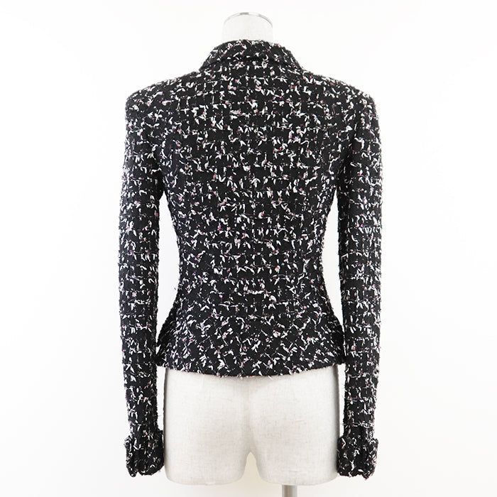 CHANEL Other outerwear Outer material: 3% polyester [Outer material] 33% wool, 22% cotton [Lining] 96% silk, 4% spandex Black, Multicolor Women 36 Used Authentic