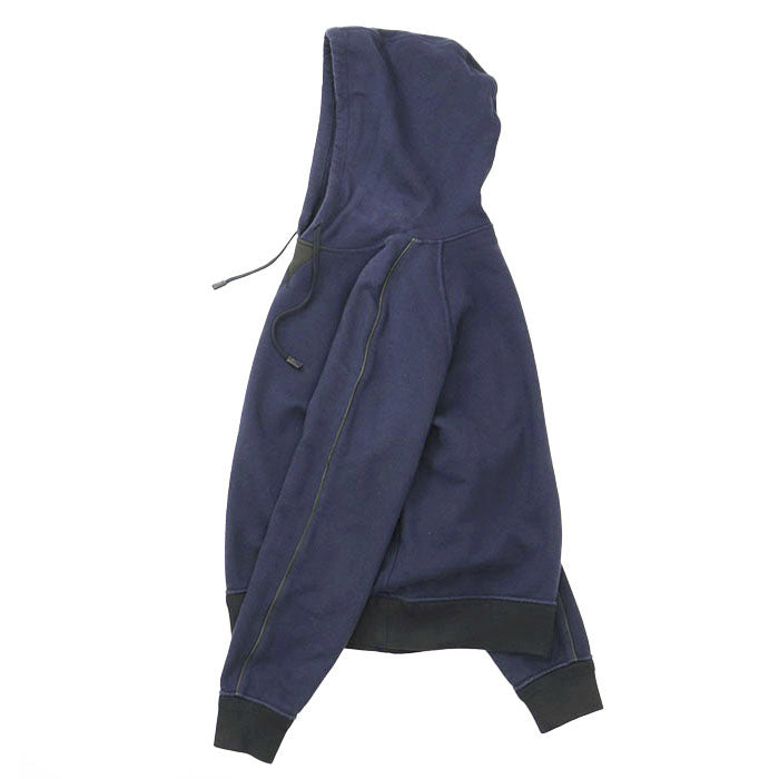 Berluti Hoodie 93% cotton, 7% cashmere [Rib] 100% cotton [Leather part] 100% cowhide Navy mens S Used Authentic