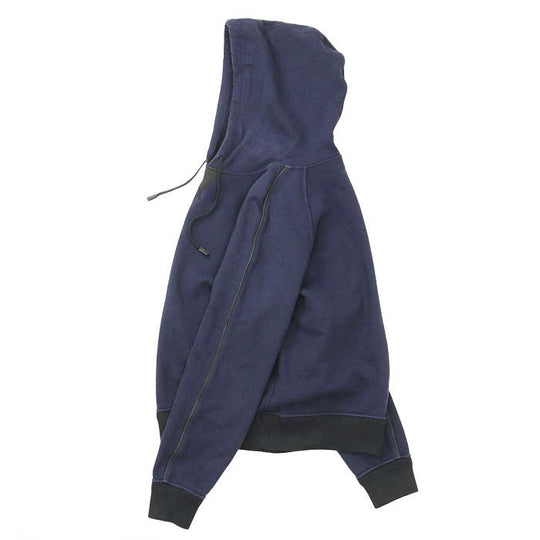 Berluti Hoodie 93% cotton, 7% cashmere [Rib] 100% cotton [Leather part] 100% cowhide Navy mens S Used Authentic