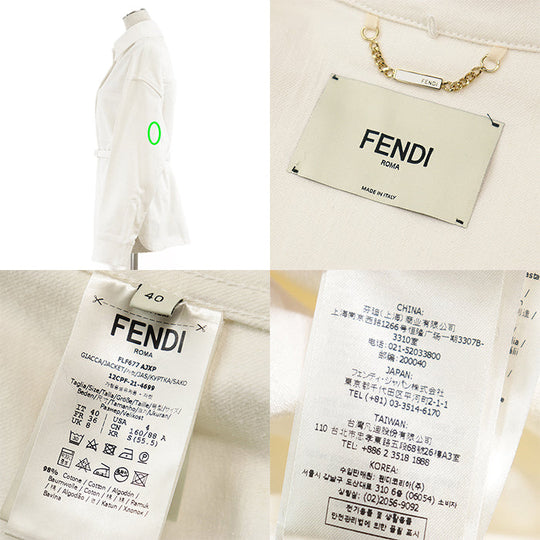 FENDI Other outerwear [Outer material] 98% cotton, 2% polyurethane white Women 40 Used Authentic