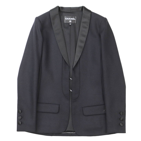 CHANEL Other outerwear [Outer material] 100% wool [Lining] 100% silk Dark Navy, Black P59363 Women 34 Used Authentic