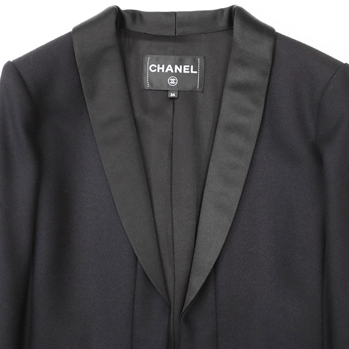 CHANEL Other outerwear [Outer material] 100% wool [Lining] 100% silk Dark Navy, Black P59363 Women 34 Used Authentic